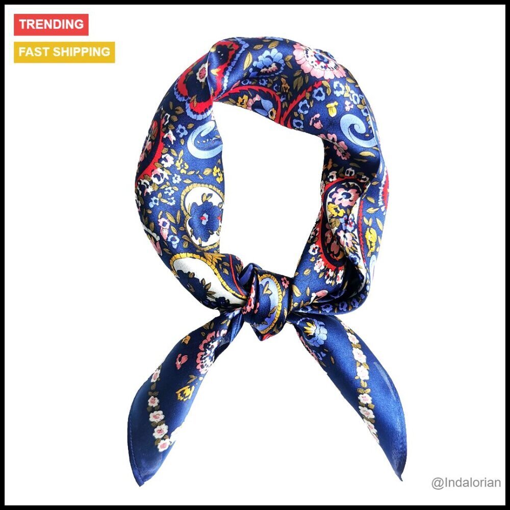 Mulberry Silk Square Scarf Elegant Lightweight Neckerchief Headscarf Versatile